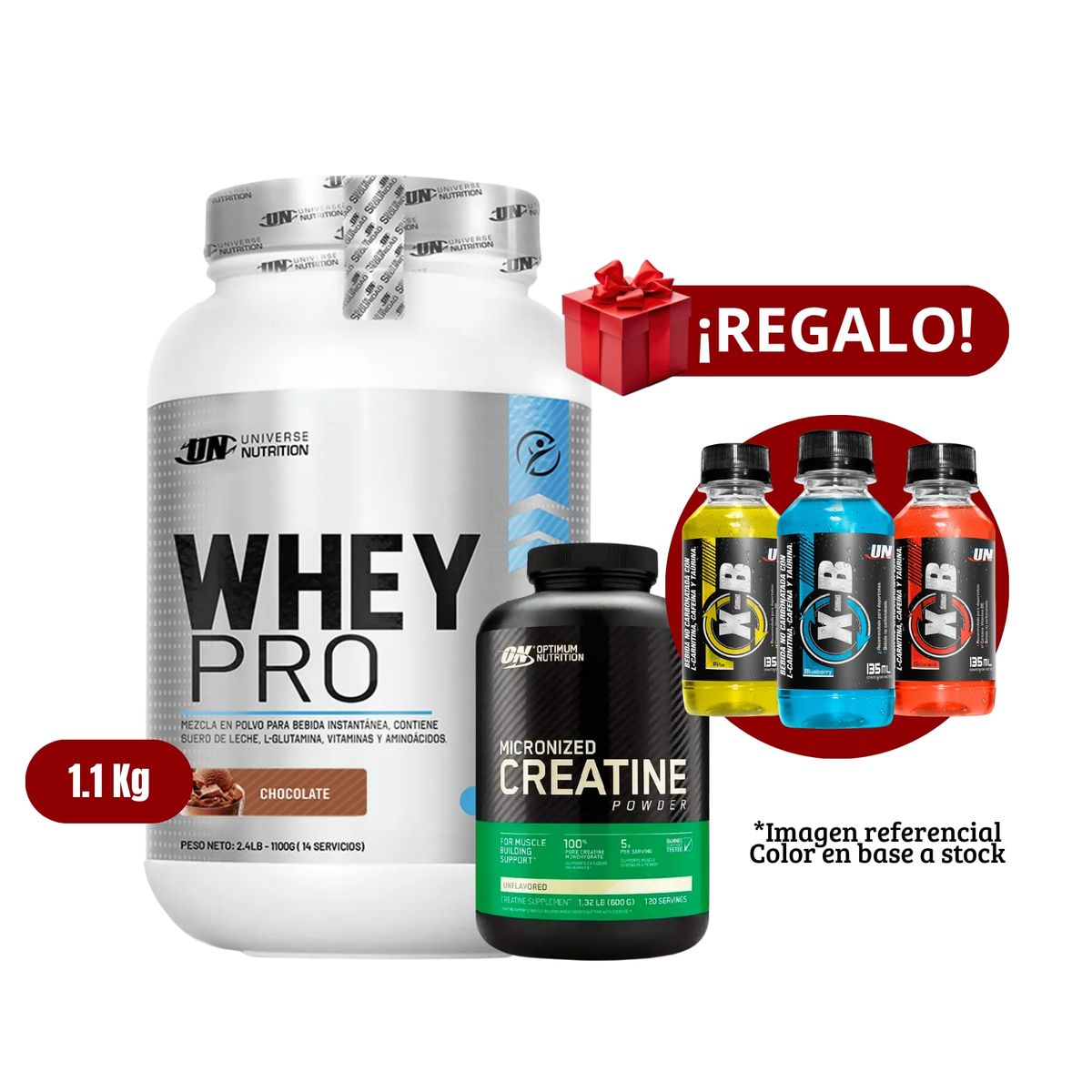 UNIVERSE NUTRITION - Proteína Whey Pro 11Kg Chocolate+Optimum Nutrition 600g+XB