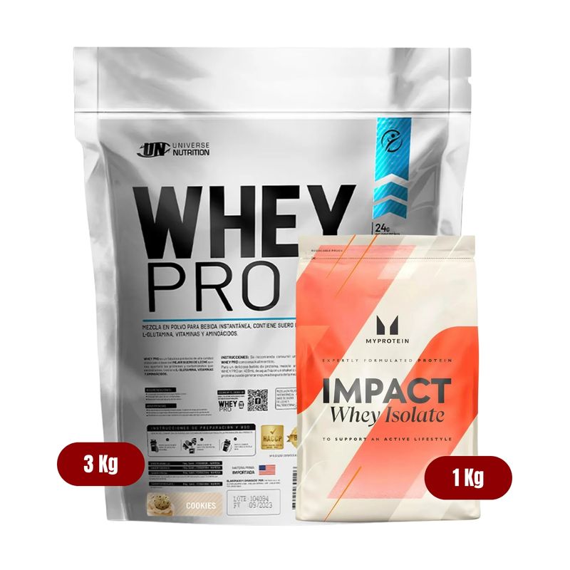 UNIVERSE NUTRITION - Proteína Whey Pro 3Kg Cookies+MyProtein 1 Kg