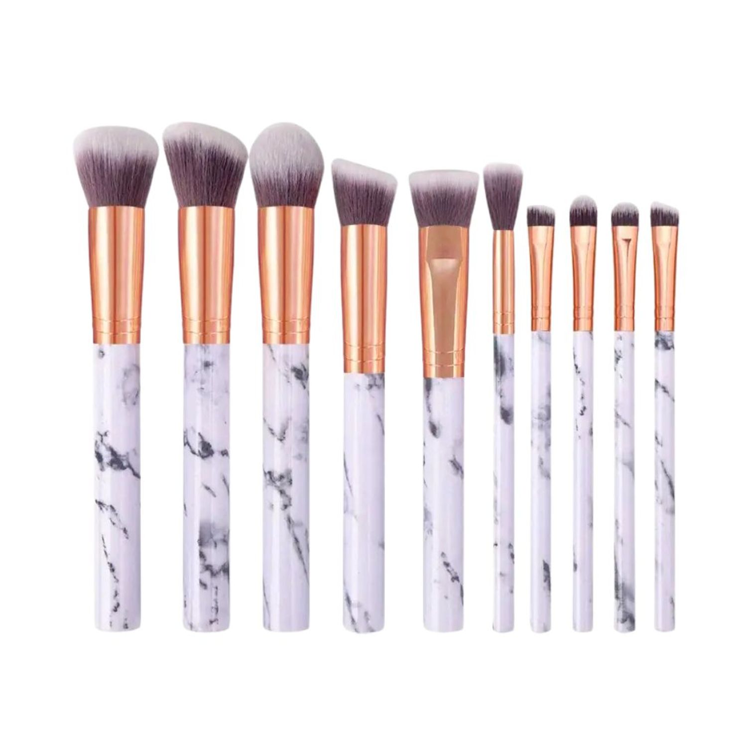 Marmol X10 Set 10 Brochas Mármol Blanco Brochas Trendy Kit KIT