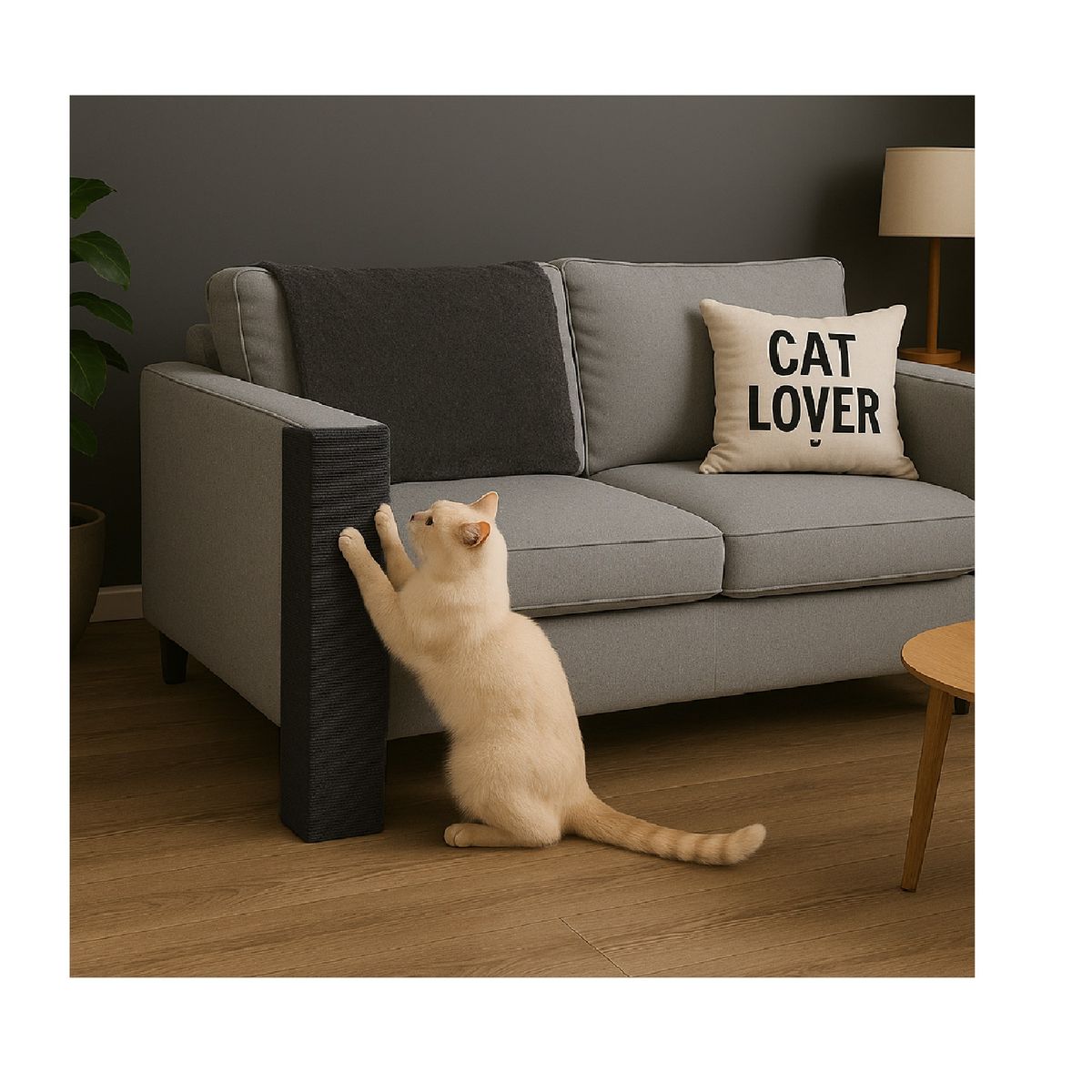 CATITO - RASCADOR ESQUINERO DE SOFÁ PARA GATOS - GRIS OSCURO