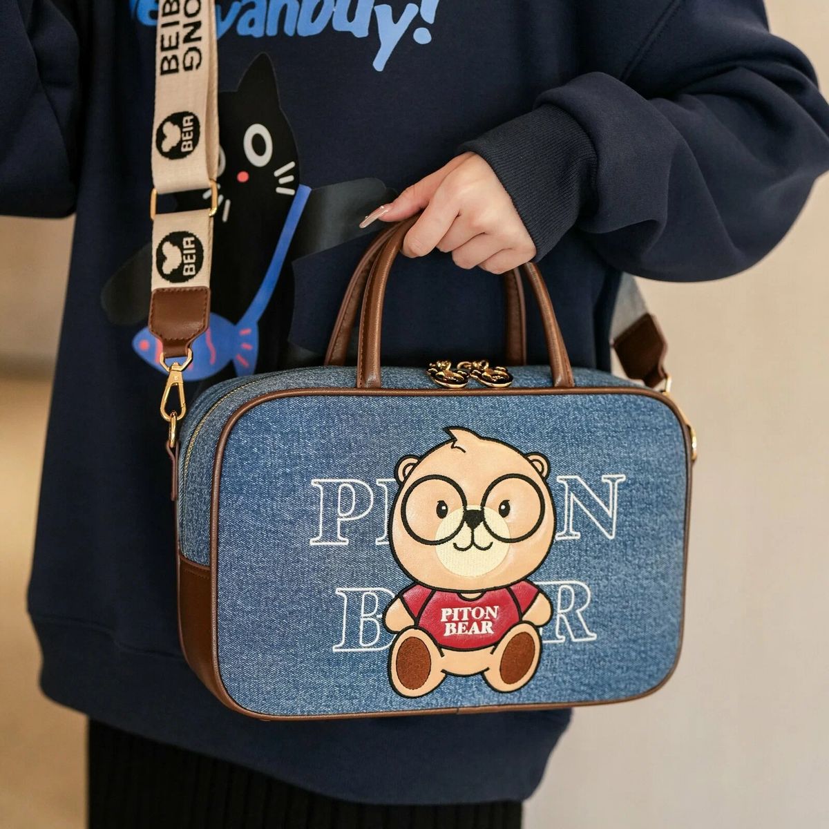 GENERICO - BOLSITO MORRAL  BEAR OSITO AZUL