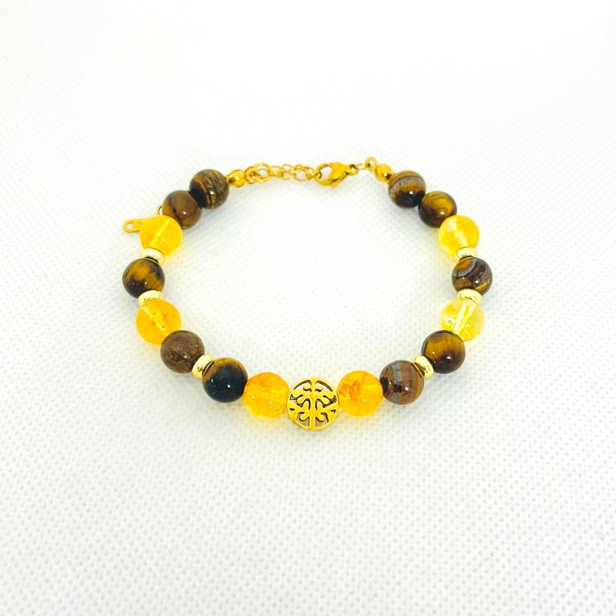 GENERICO - Pulsera Regulable Árbol de la Vida con Cuarzo y Acero - Alma