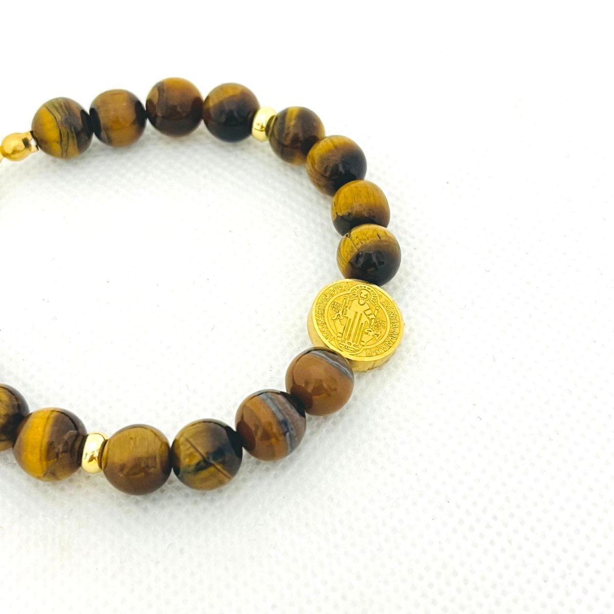 GENERICO - Pulsera Regulable San Benito con Cuarzo y Acero - Maya