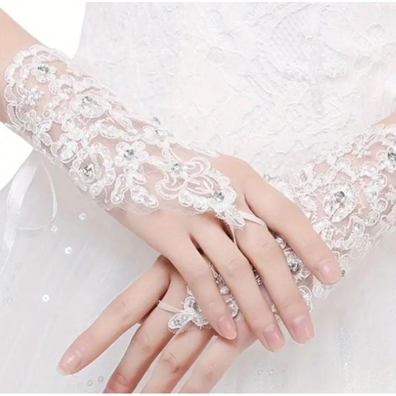 GENERICO - Guantes Blancos para Vestido de Fiesta Niña