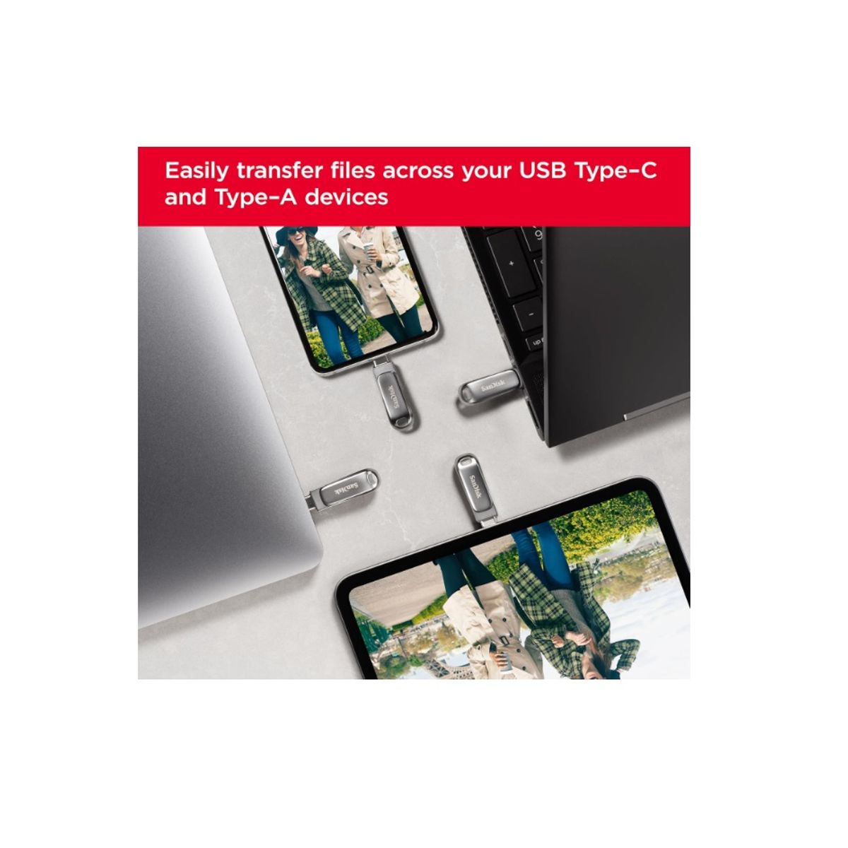 SANDISK - Memoria Sandisk Dual Drive 1 Tera Tipo C Usb 3.2 Original