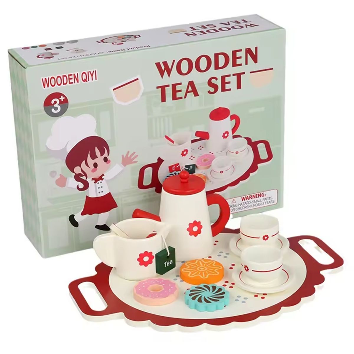 QIYI - Juego de Té didactico - Montesori - Wooden Tea set