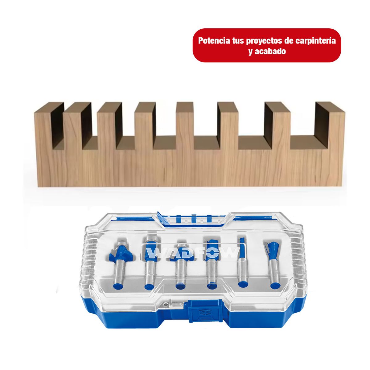GENERICO - SET 6 FRESAS 6MM PARA ROUTER FRESADORA WADFOW WRKSR0106