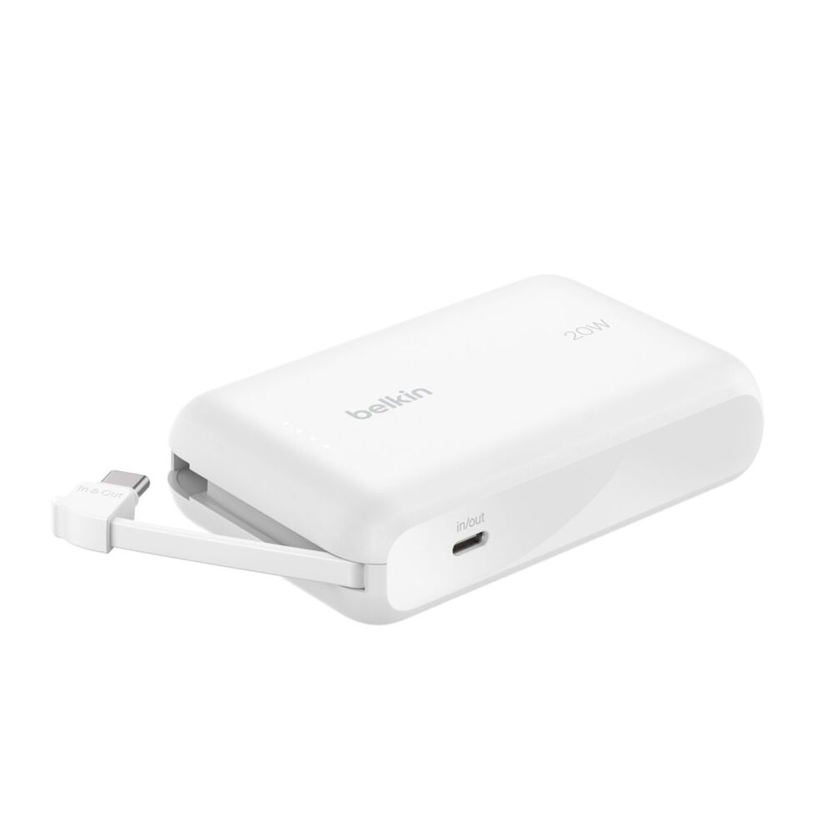 BELKIN - POWER BANK 10K BELKIN BLANCO CON CABLE INTEGRADO 20W