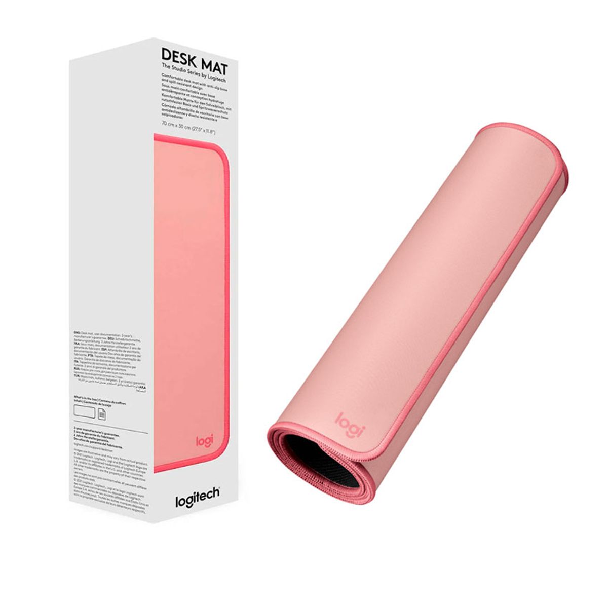 LOGITECH - Mouse Pad Logitech DeskMat Rosa Dark 300x700mm Antideslizante Durable