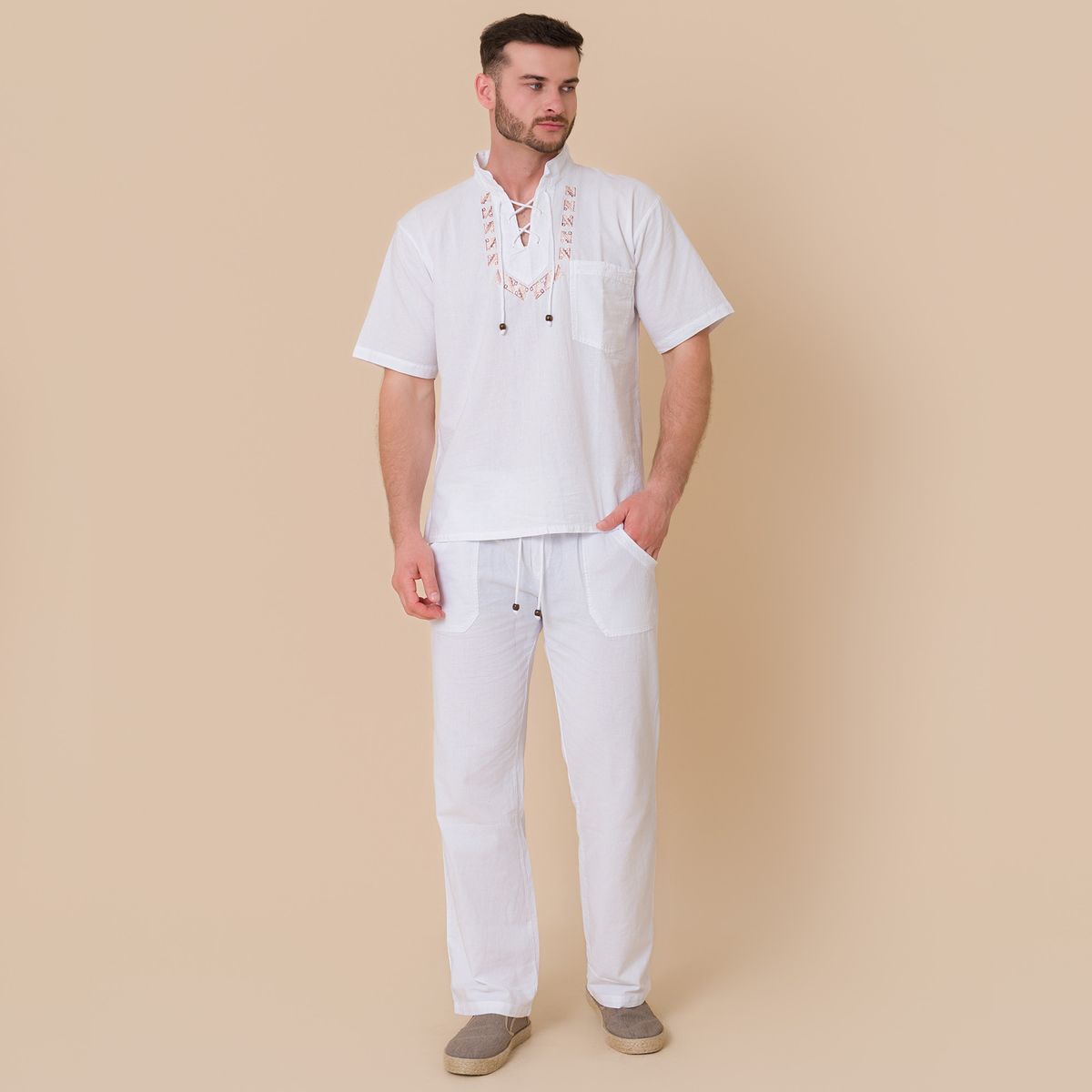 FORBER - Camisa Blanca Manga Corta Hombre