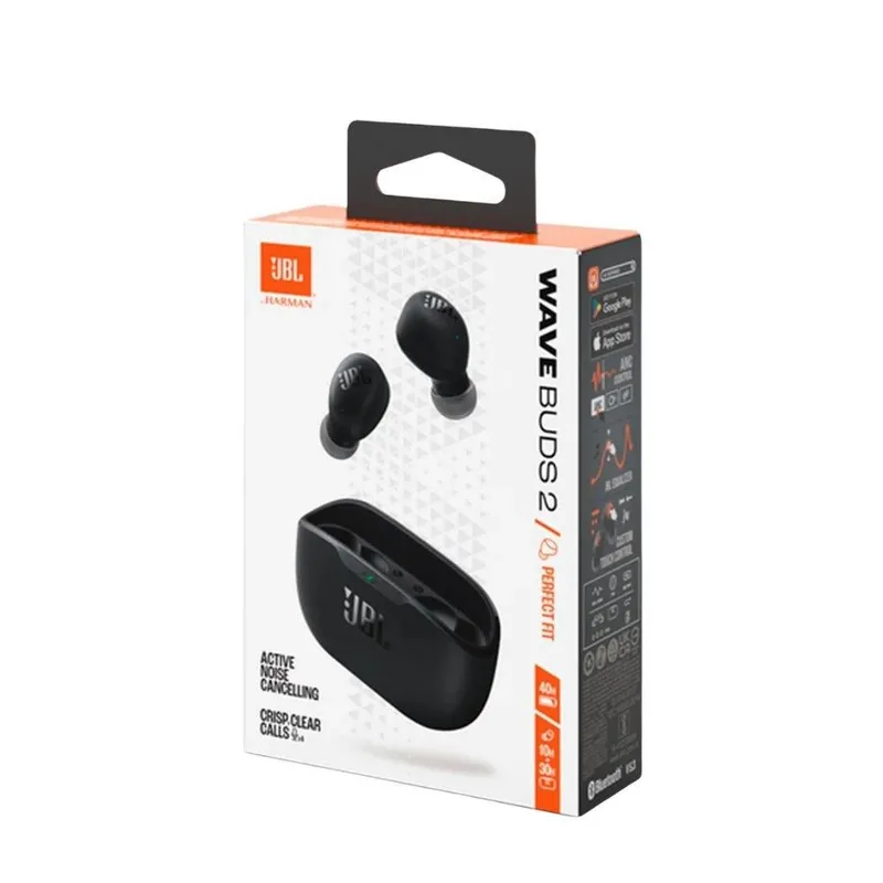 JBL - Audifonos JBL Wave Buds 2 Negro Bluetooth In Ear Cancelacion Ruido