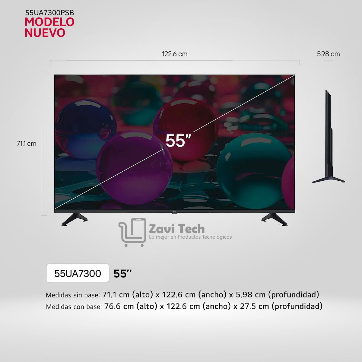 LG - Televisor Lg 55"  Pulg Ultra HD 4K AI ThinQ 55UA7300PSB Modelo 2025 + Control Inteligente MAGIC