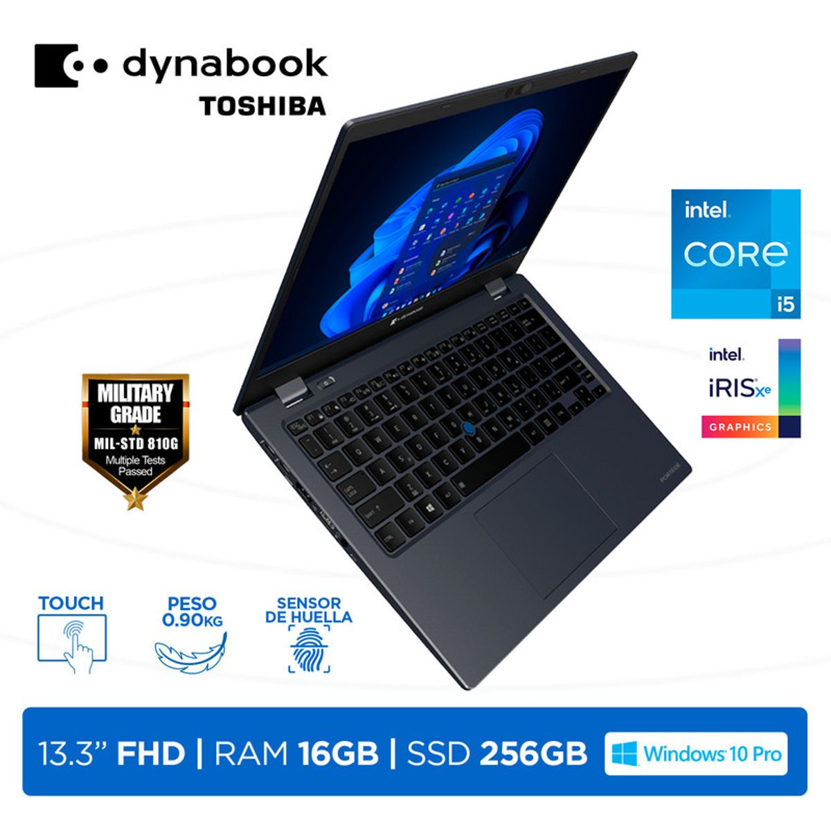 TOSHIBA - Laptop Toshiba Dynabook Portege X30L i5-1145G7 16GB 256GB 133 FHD IGZO Touch Windows 10 Pro Blue