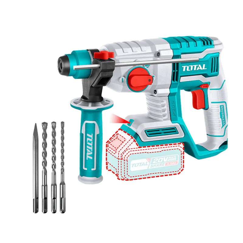 TOTAL TOOLS - Rotomartillo 20v Inalámbrico 20j Brushless Perfora Concreto