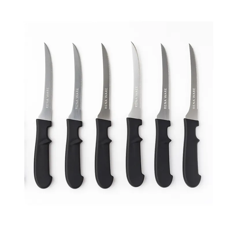 RENA WARE - Set de 6 Cuchillos Rena Ware con Mango Ergonómico Negro