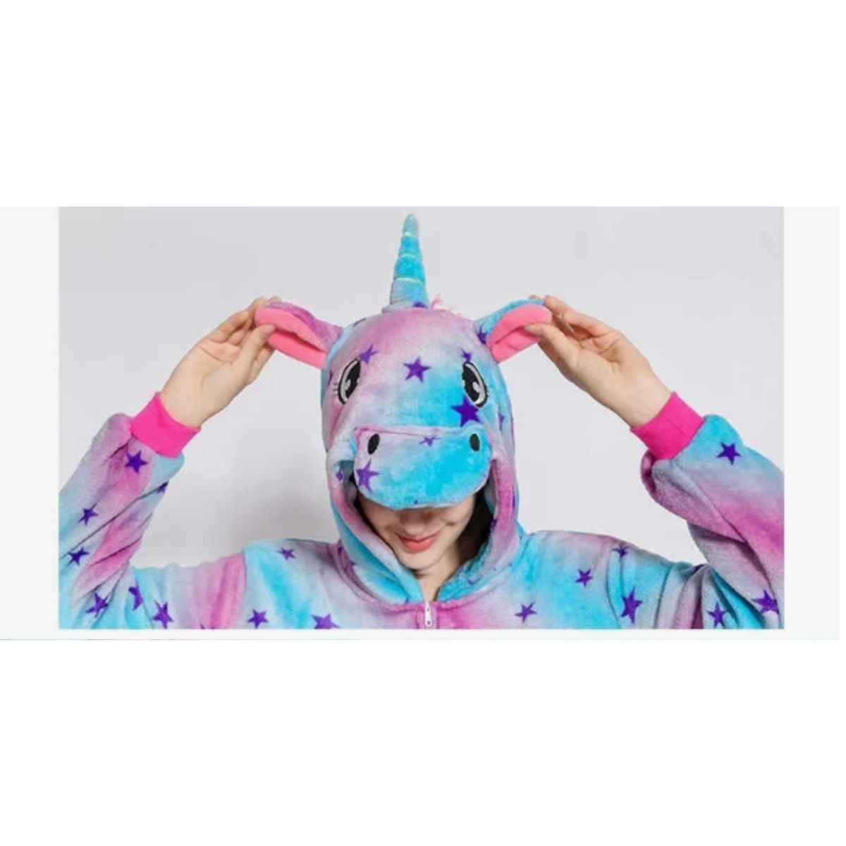 GENERICO - Disfraz Pijama Importada de Unicornio Azul Violeta