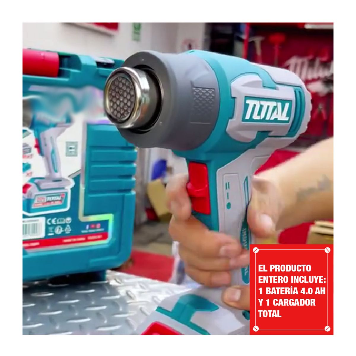 TOTAL - Pistola De Calor Inalámbrica 20v 1bat Total Tubos Tbli20065