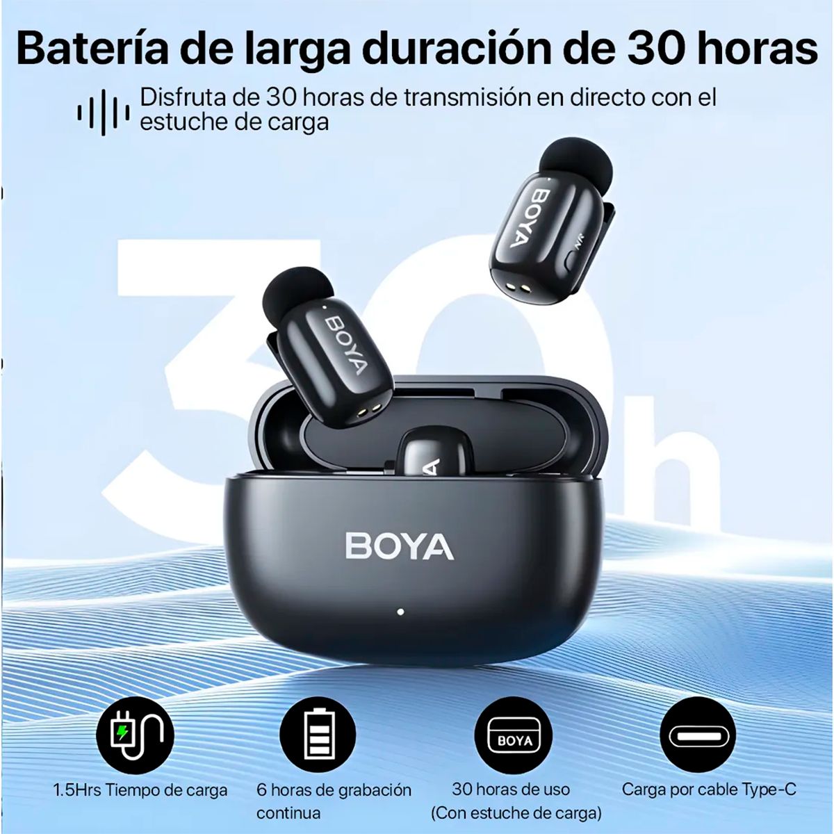 BOYA - Micrófono Inalámbrico Dual BOYA Mini-15 Lightning con Estuche mas  Filtros