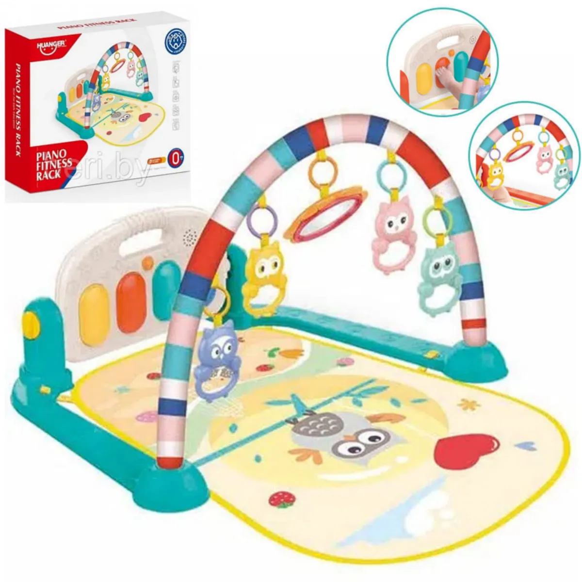 GENERICO - Gimnasio para Bebe con Piano Musical 3 en 1 Color VERDE