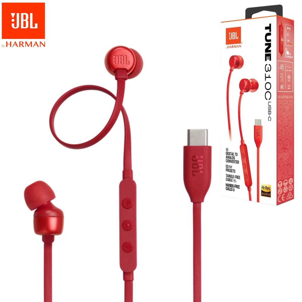 JBL - Audífono Jbl Tune 310c Usb-c In Ear Con Micrófono