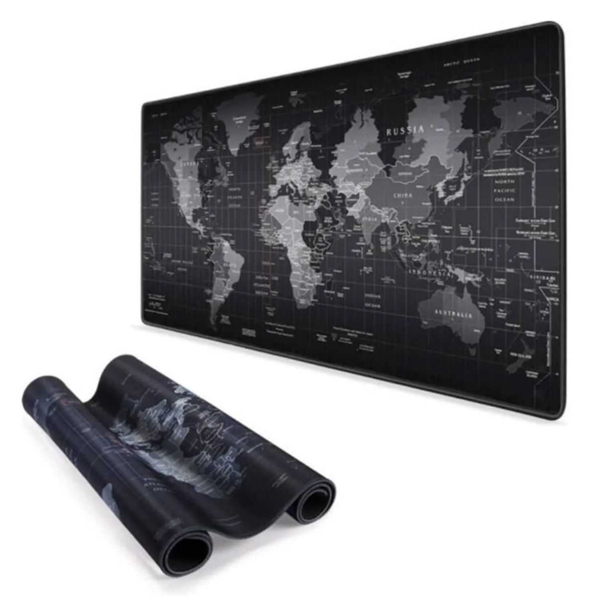 GENERICO - Pad Mouse Gamer medida 80x30cm XL Diseño Mapa Negro