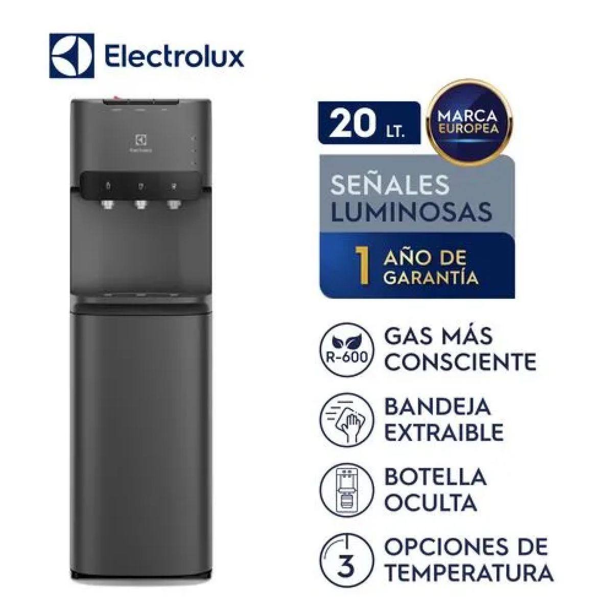 ELECTROLUX - Dispensador de Agua Electrolux con Botellón Oculto Negro ED30SRBL
