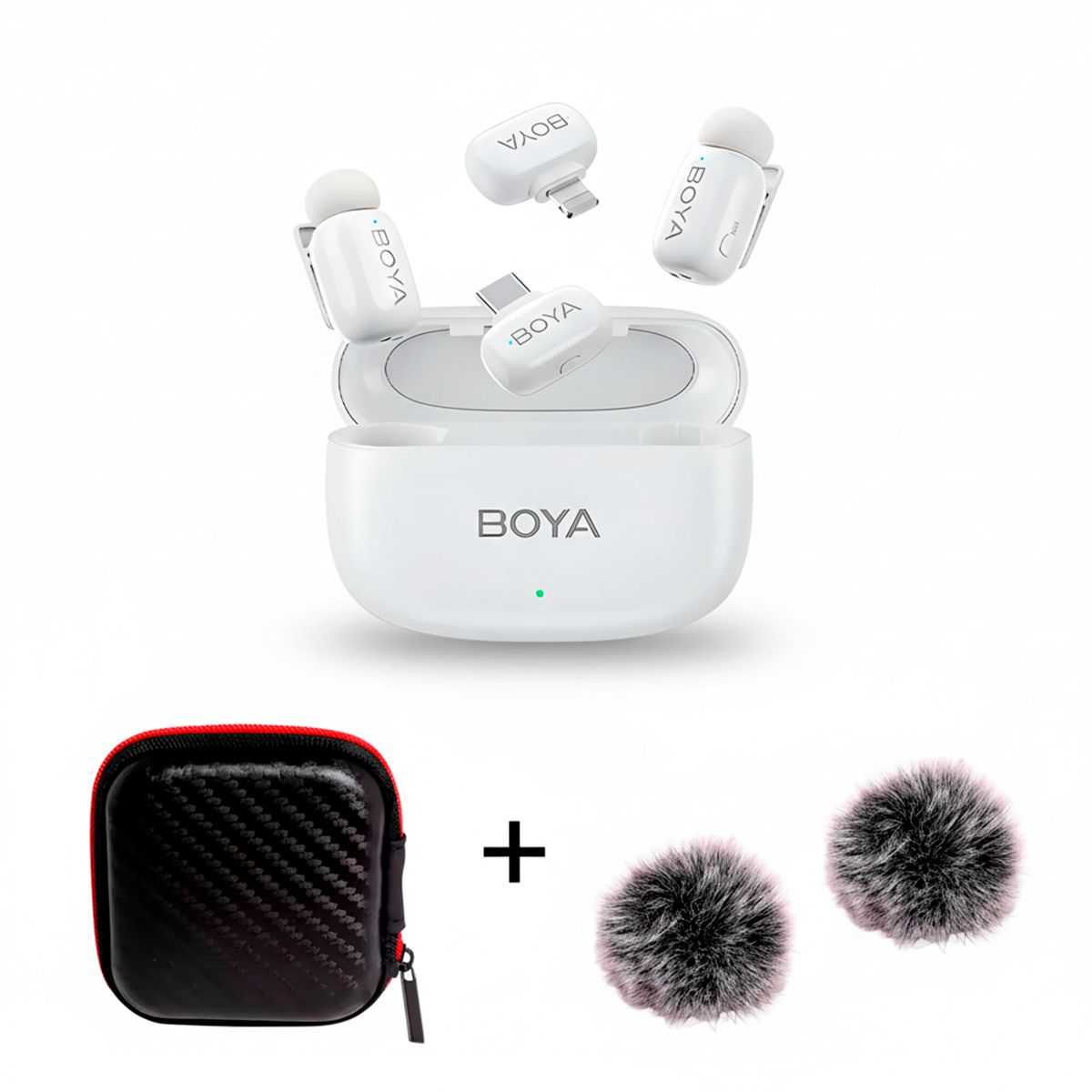 BOYA - Micrófono BOYA Mini-13  USB-C Lightning+Estuche para Auriculares+Filtro