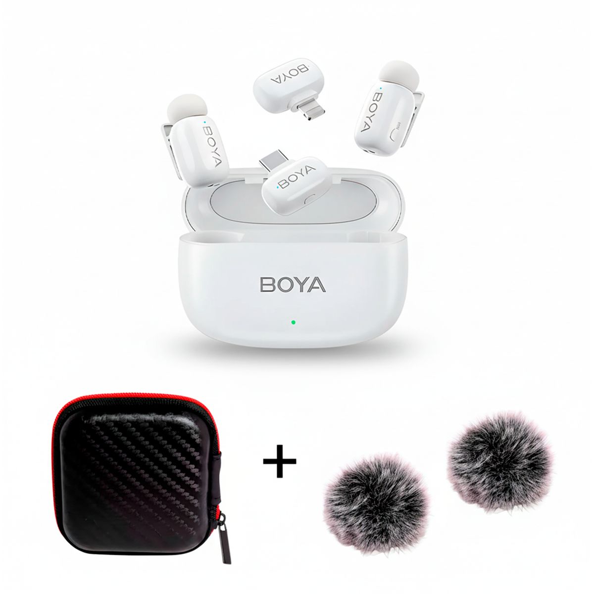 BOYA - Micrófono BOYA Mini-13  USB-C Lightning+Estuche para Auriculares+Filtro