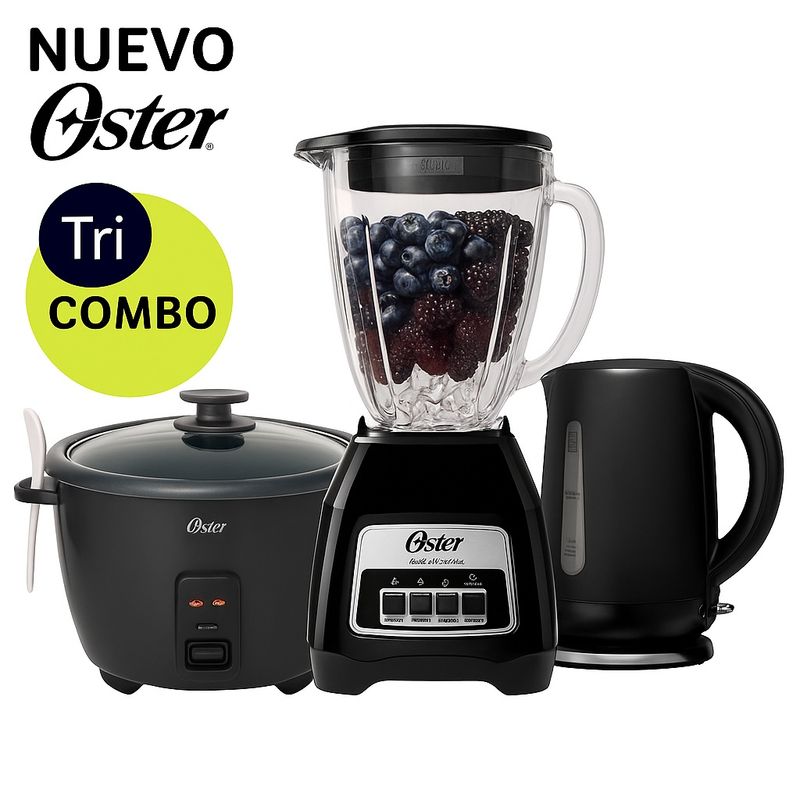 OSTER - Tri-Combo Licuadora BLSTKAG-BPB +Olla CKSTRCB10DFBLK + BVSTKT3101