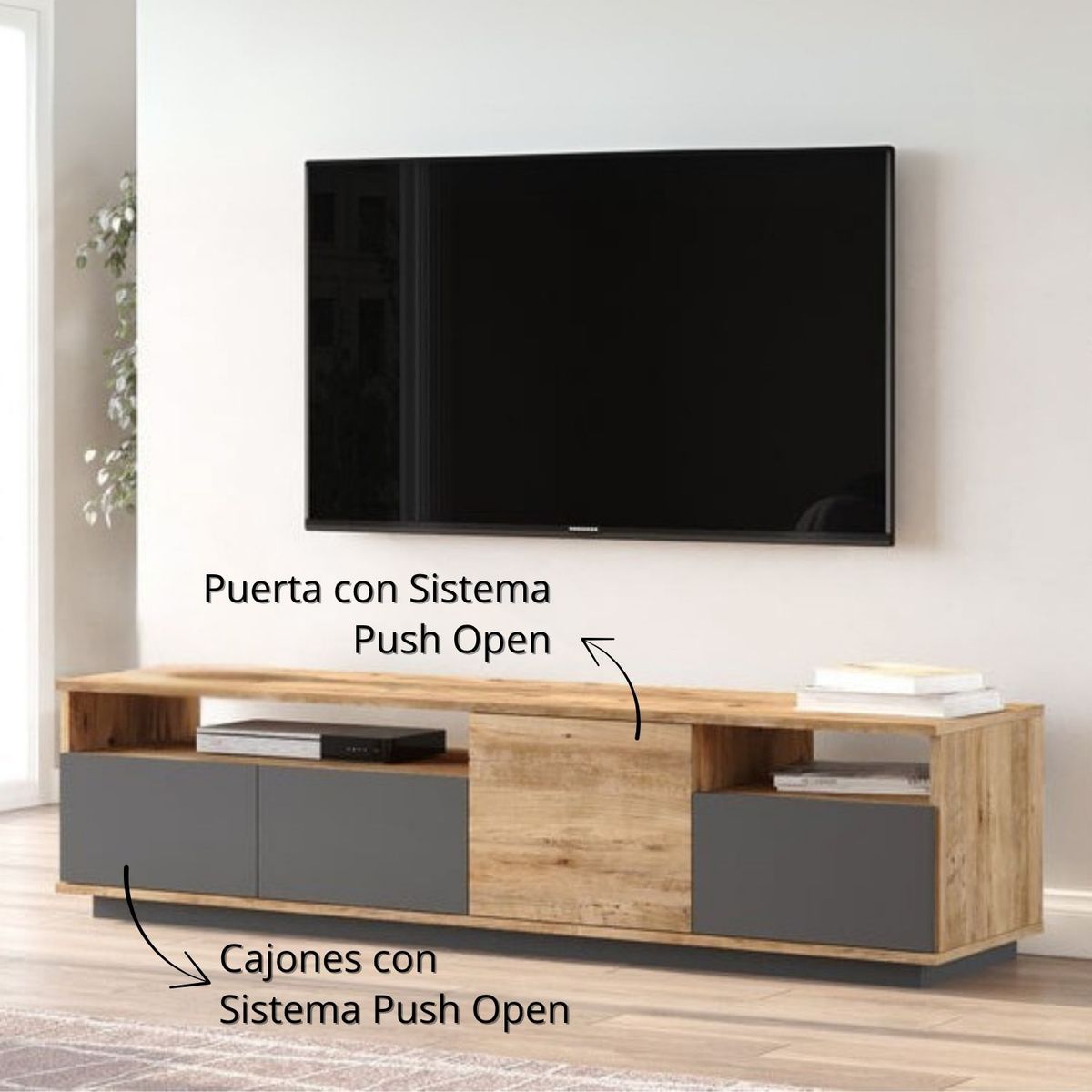 GENERICO - Mesa de TV 75 Alastor Duna con Plomo Coricha Home