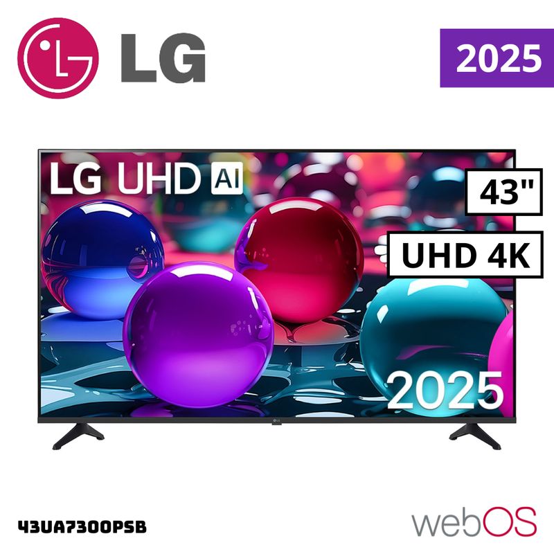 LG - TELEVISOR LG 43 SMART TV THINQ AI WEBOS HUB 4K UHD LED 2025 - 43UA7300PSB