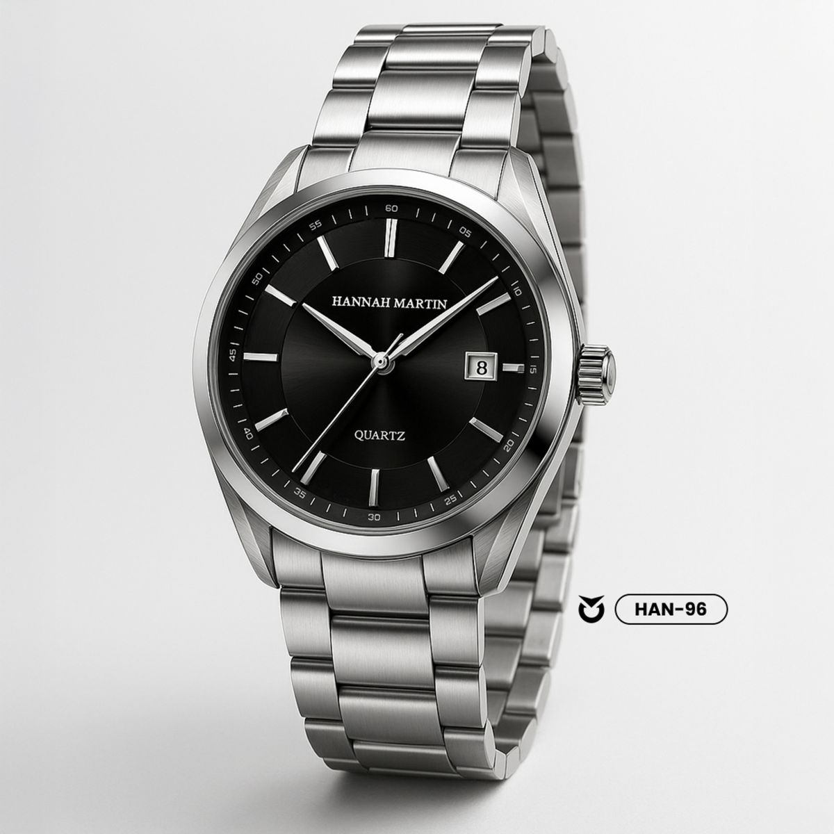 HANNAH MARTIN - RELOJ ORIGINAL HANNAH MARTIN - ELEGANTE Y CASUAL - PLATEADO  HAN-96