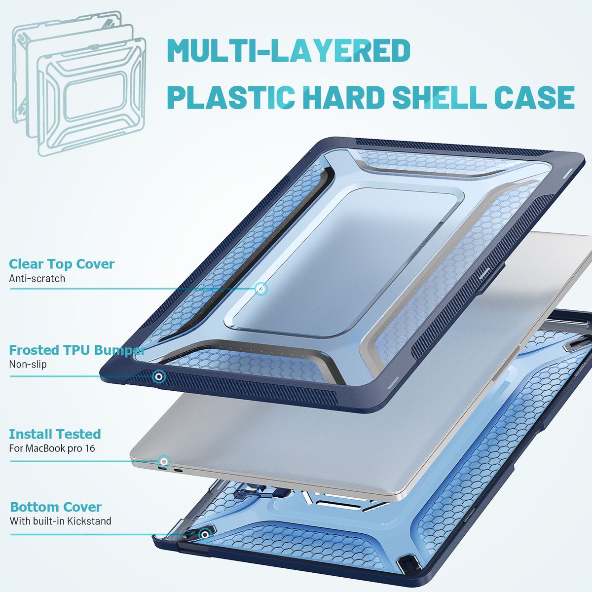 GENERICO - Funda Case Protector Macbook Air 15.3 A3241 A3114 A2941 M4 - AZUL