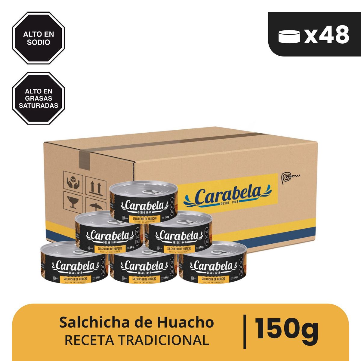 CARABELA - Salchicha Huachana Carabela - Caja x48