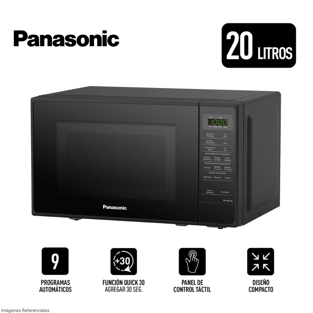 PANASONIC - Horno Microondas Panasonic 20L NN-SB25JBRPK - Negro
