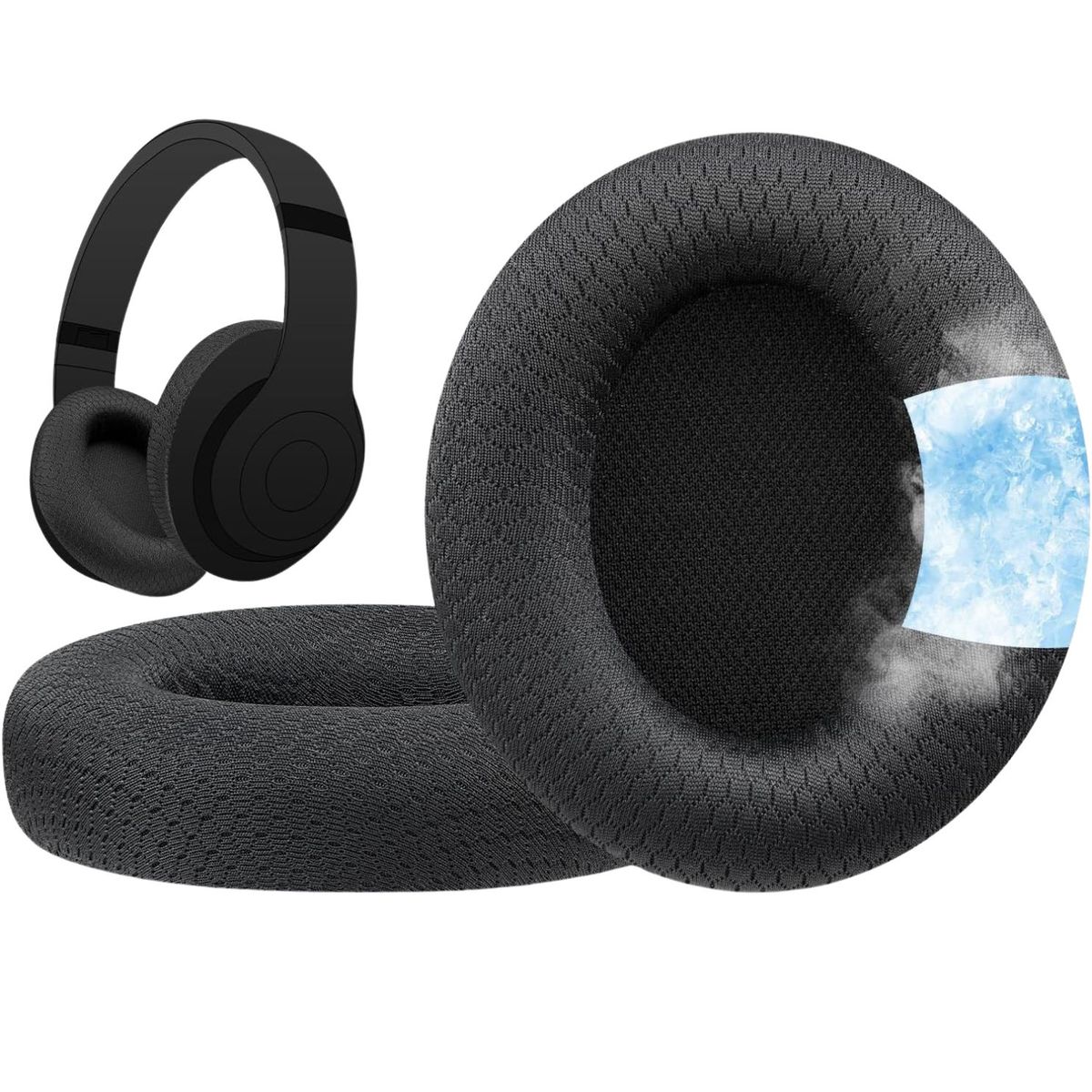 GENERICO - Almohadillas de Gel Para audifonos Beats Studio Pro - Negro