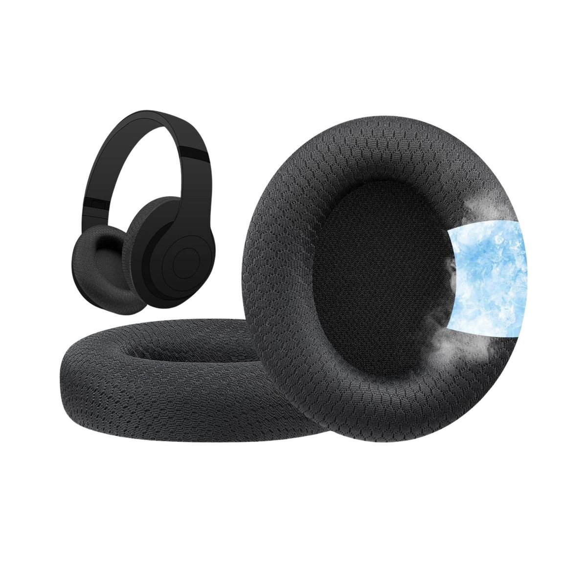 GENERICO - Almohadillas de Gel Para audifonos Beats Studio Pro - Negro