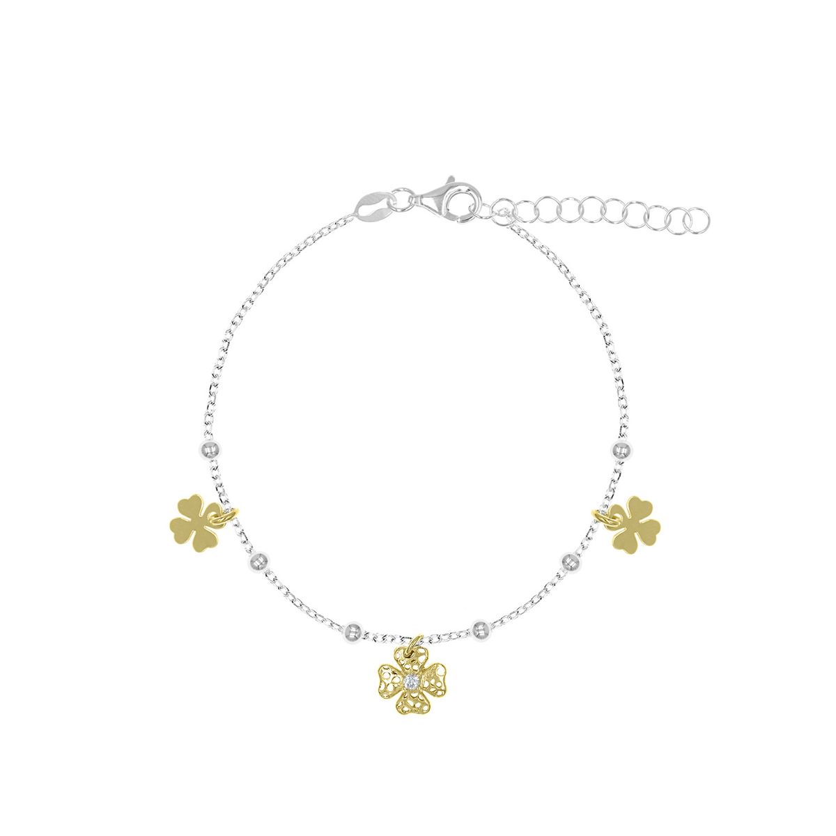 BALIQ - Pulsera Treboles Goldensilver