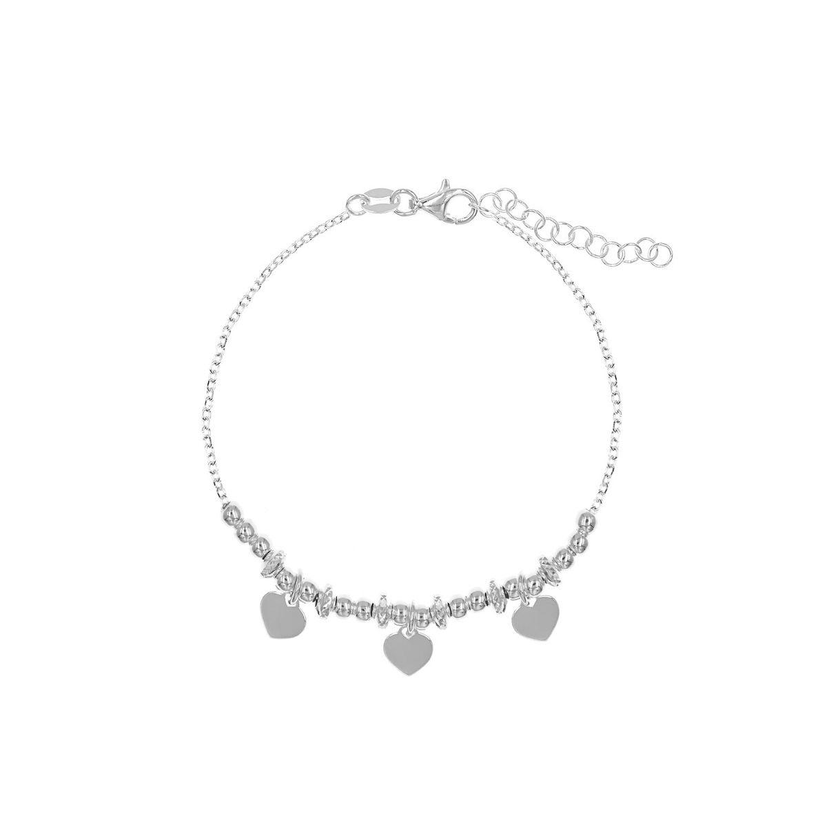 BALIQ - Pulsera Tres Corazones Plata 925