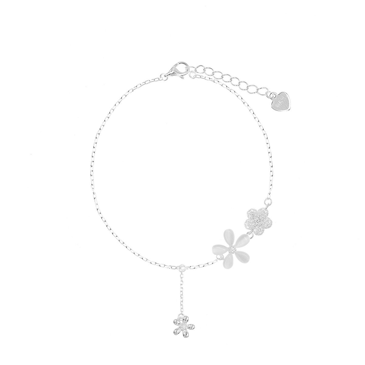 BALIQ - Pulsera Flores Plata 925