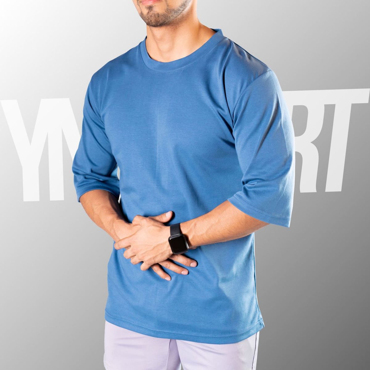 YML SPORT - Oversize Fitness Hombre - Polo Algodón Acero - YML SPORT