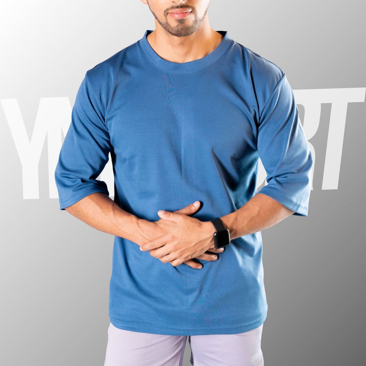 YML SPORT - Oversize Fitness Hombre - Polo Algodón Acero - YML SPORT
