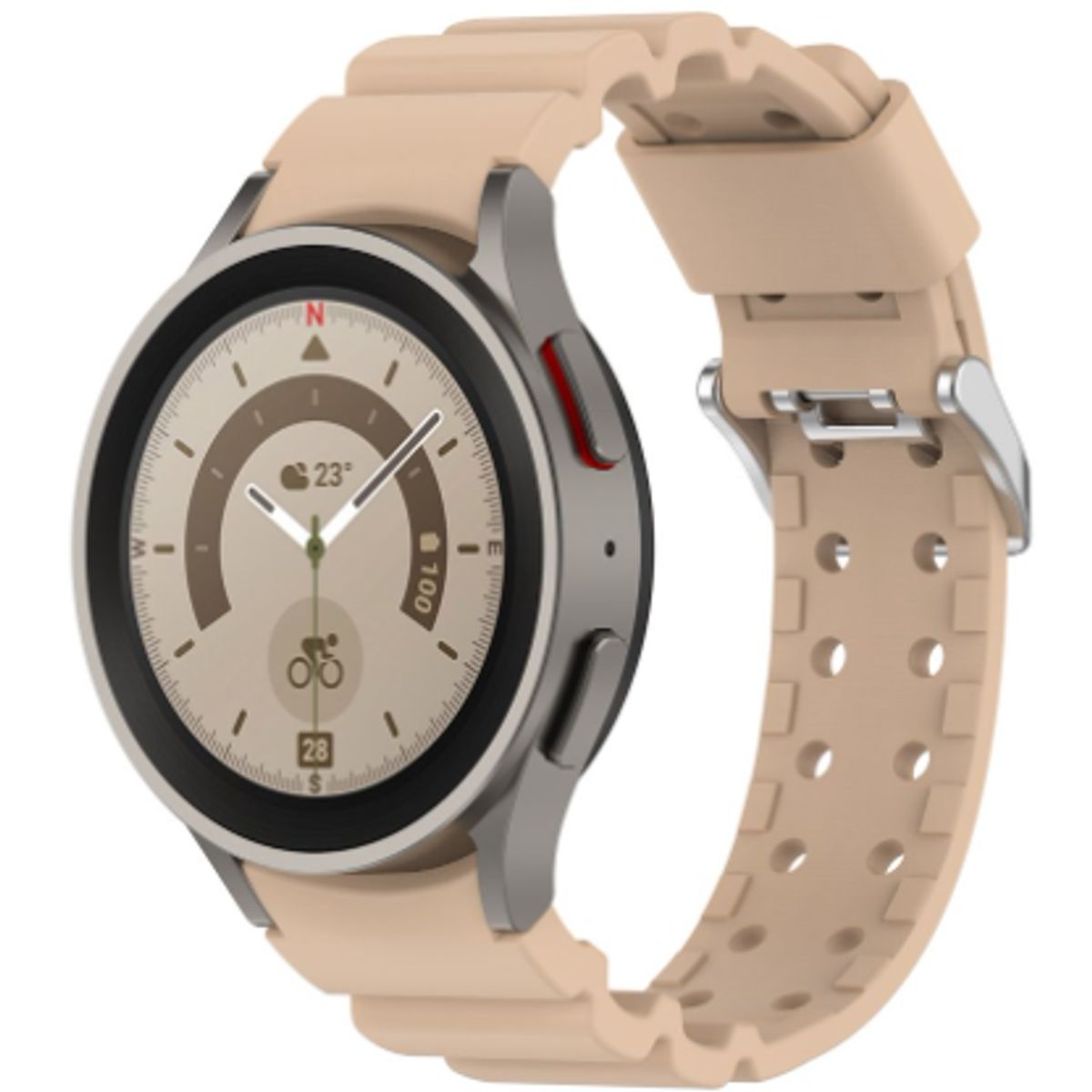 GENERICO - Correa Relieve para Samsung Watch 44mm - Beige