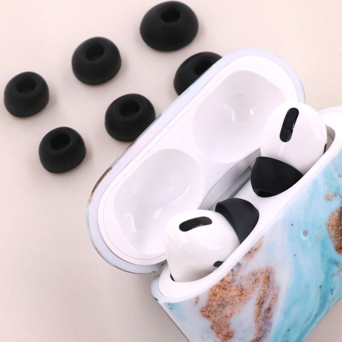 GENERICO - Almohadillas de silicona compatible con AirPods Pro 1 - 2(S/M/L) Negro