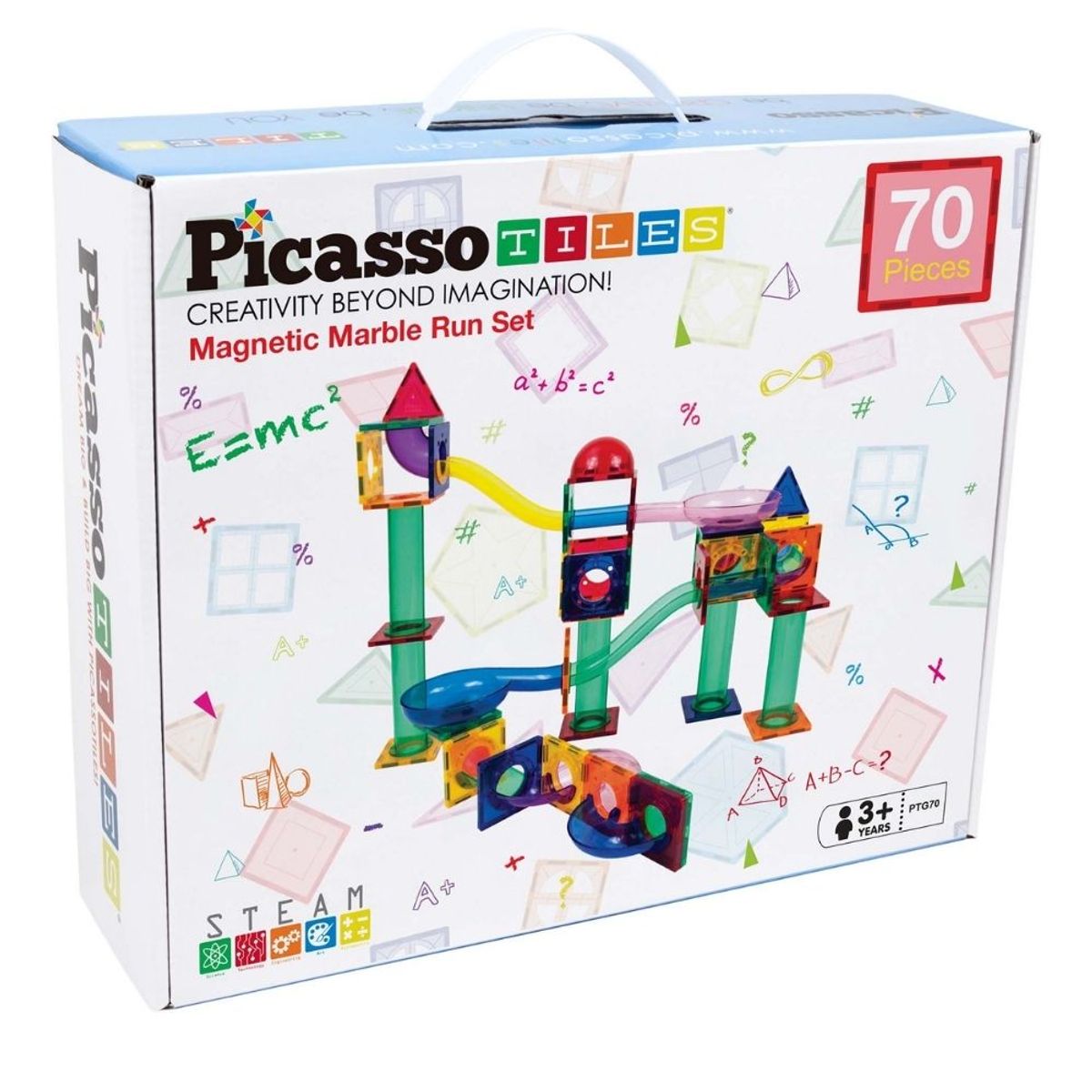 PICASSO TILES - Bloques Magnéticos Pista de Canicas 70 piezas - PicassoTiles