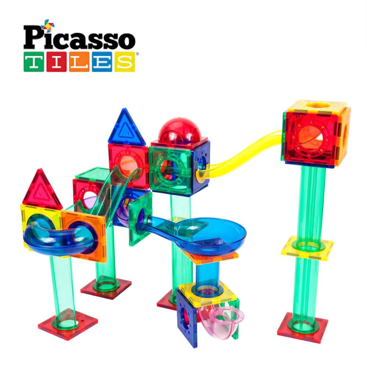 PICASSO TILES - Bloques Magnéticos Pista de Canicas 70 piezas - PicassoTiles