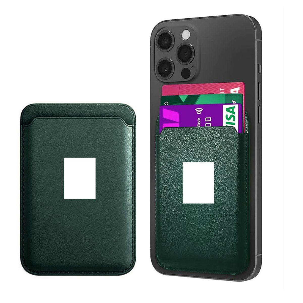 GENERICO - TARJETERO WALLET IPHONE CON LOGO VERDE MILITAR
