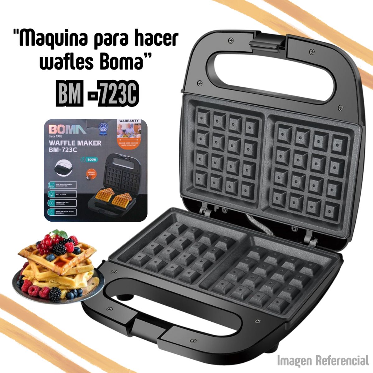 GENERICO - Waflera Maker 800w Boma BM-723C