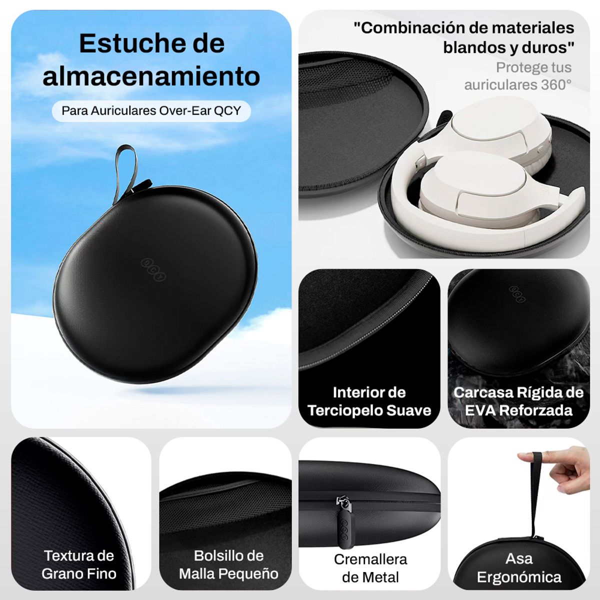 QCY - QCY Case de transporte para audífonos H3  H3 Lite H3 Pro