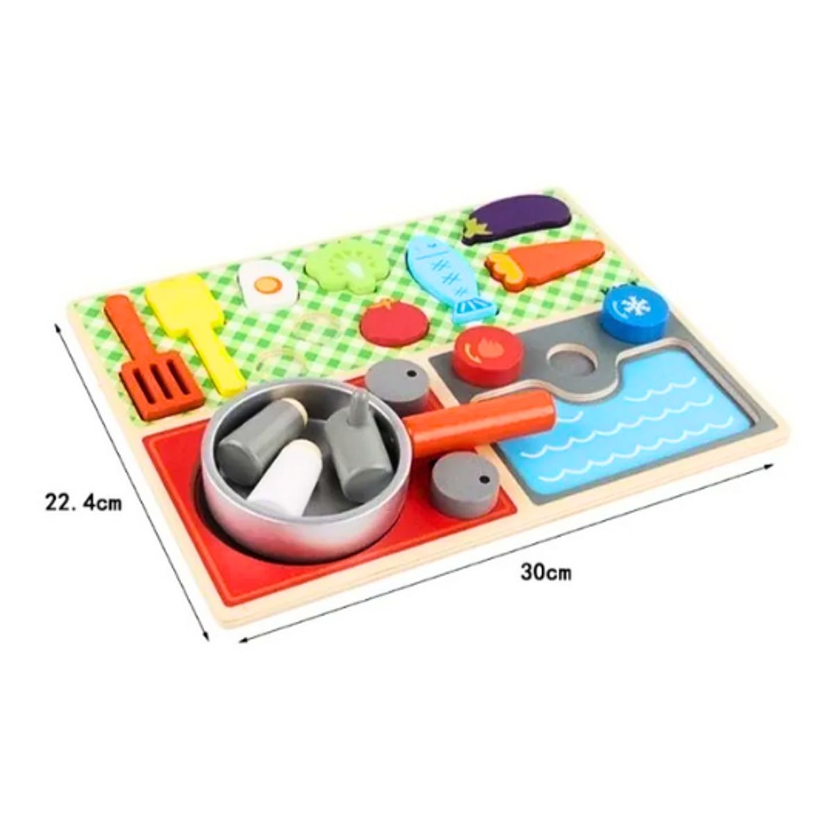 GENERICO - Set de Juguete Cocina de Madera con Puzle de Encaje